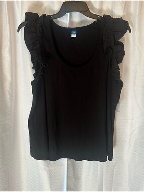 Old Navy Black Ruffle Sleeve Tank